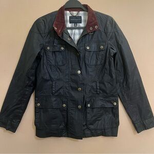 Banana Republic Bella Swan Wax Cotton Field Barn Jacket Navy Size S